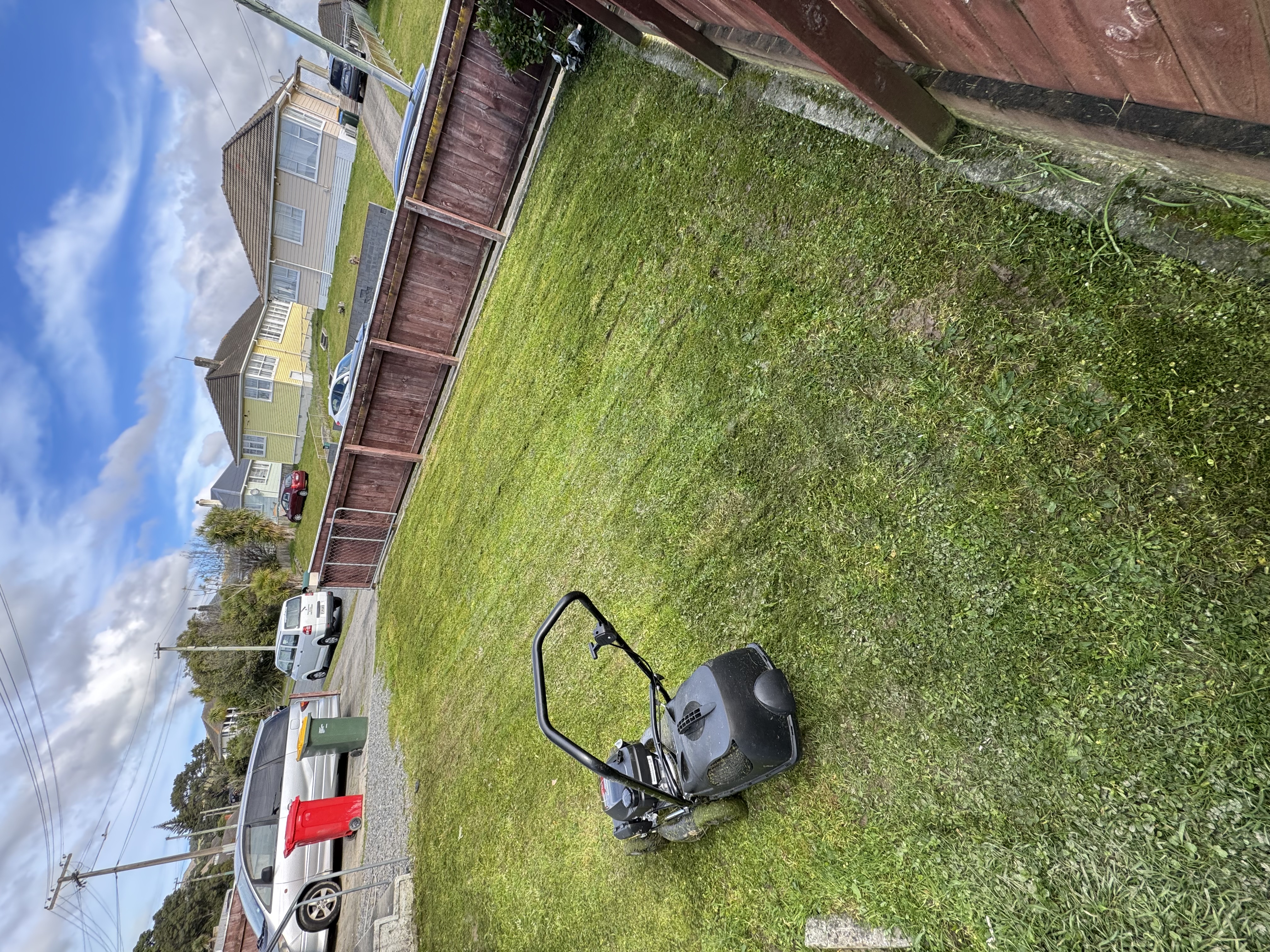 Professional lawn mowing before and after Wellington